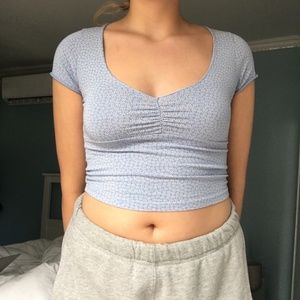 blue crop top